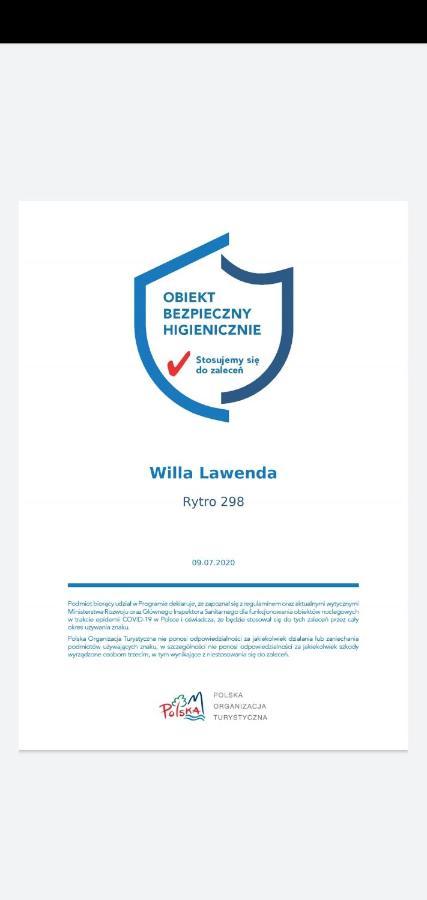 Willa Lawenda Rytro Dış mekan fotoğraf